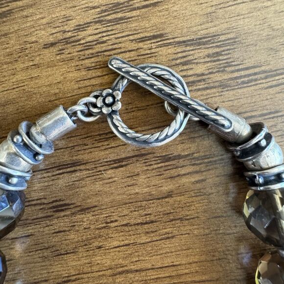 Vintage SILPADA Sterling Silver Faceted Smoky Quartz Bracelet Chunky Beaded RARE - Picture 6 of 16